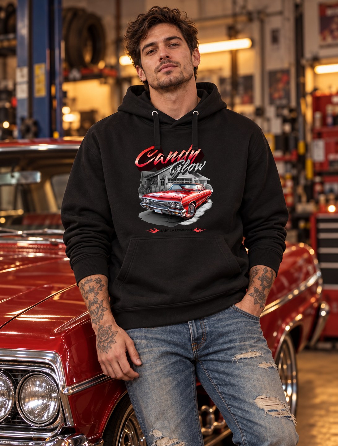 Polerón Classic Car – foto con modelo (imagen referencial)