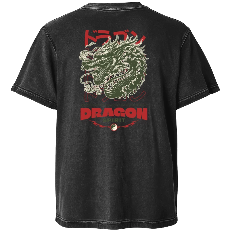 Polera Acid Wash Japan Dragon Spirit