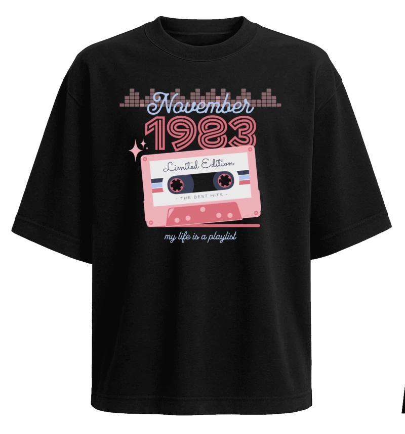 Polera Oversize Retro Cassette 1983