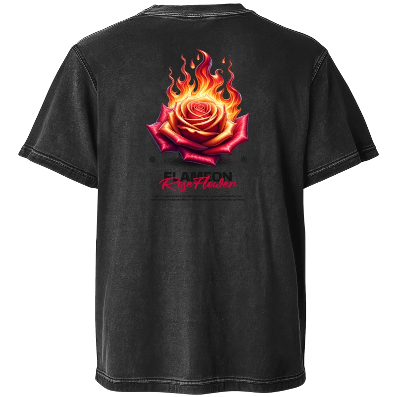 Polera Acid Wash Flame Rose - espalda