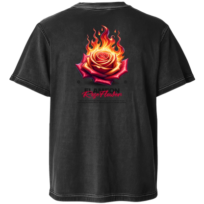 Polera Acid Wash Flame Rose - espalda