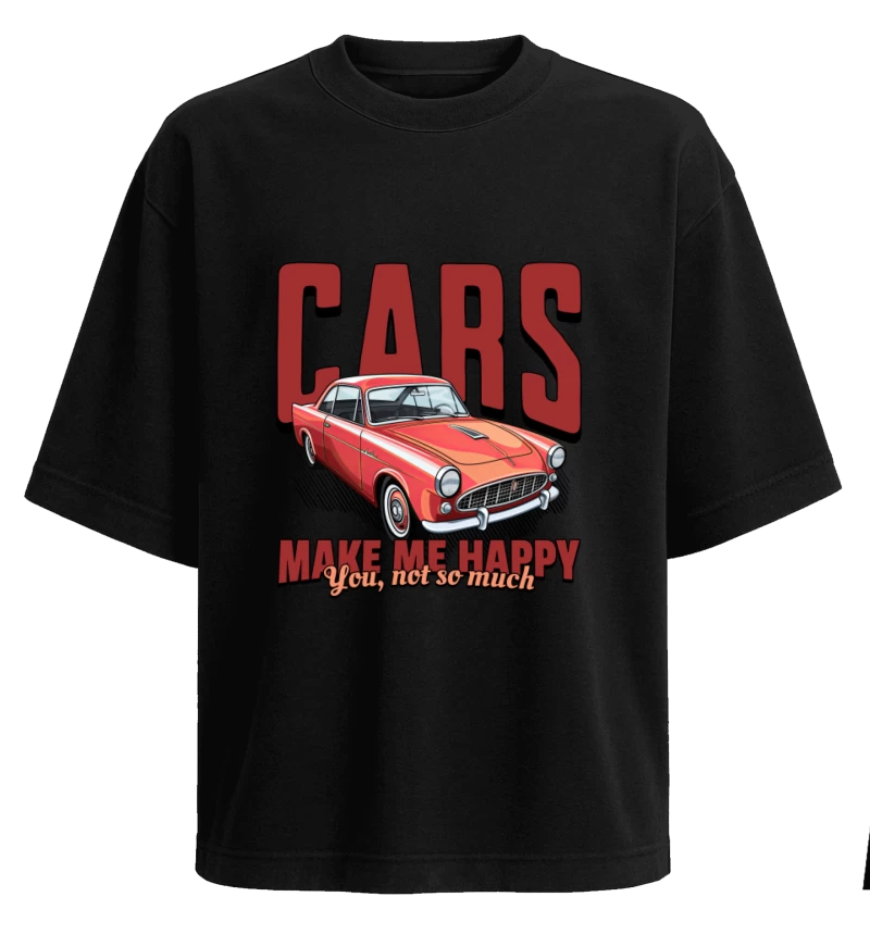 Polera Oversize Cars Make Me Happy