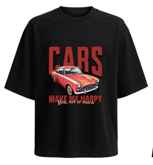 Polera Oversize Cars Make Me Happy