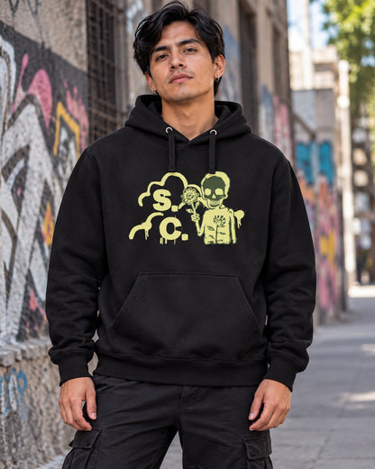 Polerón Green Skull – foto con modelo (imagen referencial)