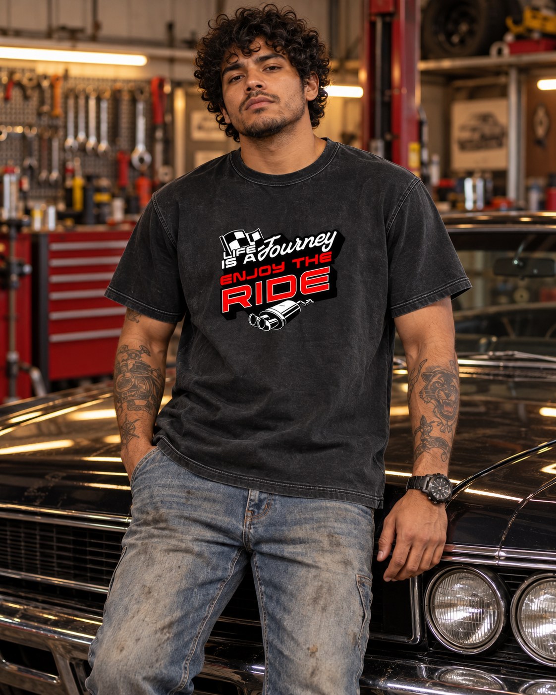 Polera Acid Enjoy The Ride – foto con modelo (imagen referencial)