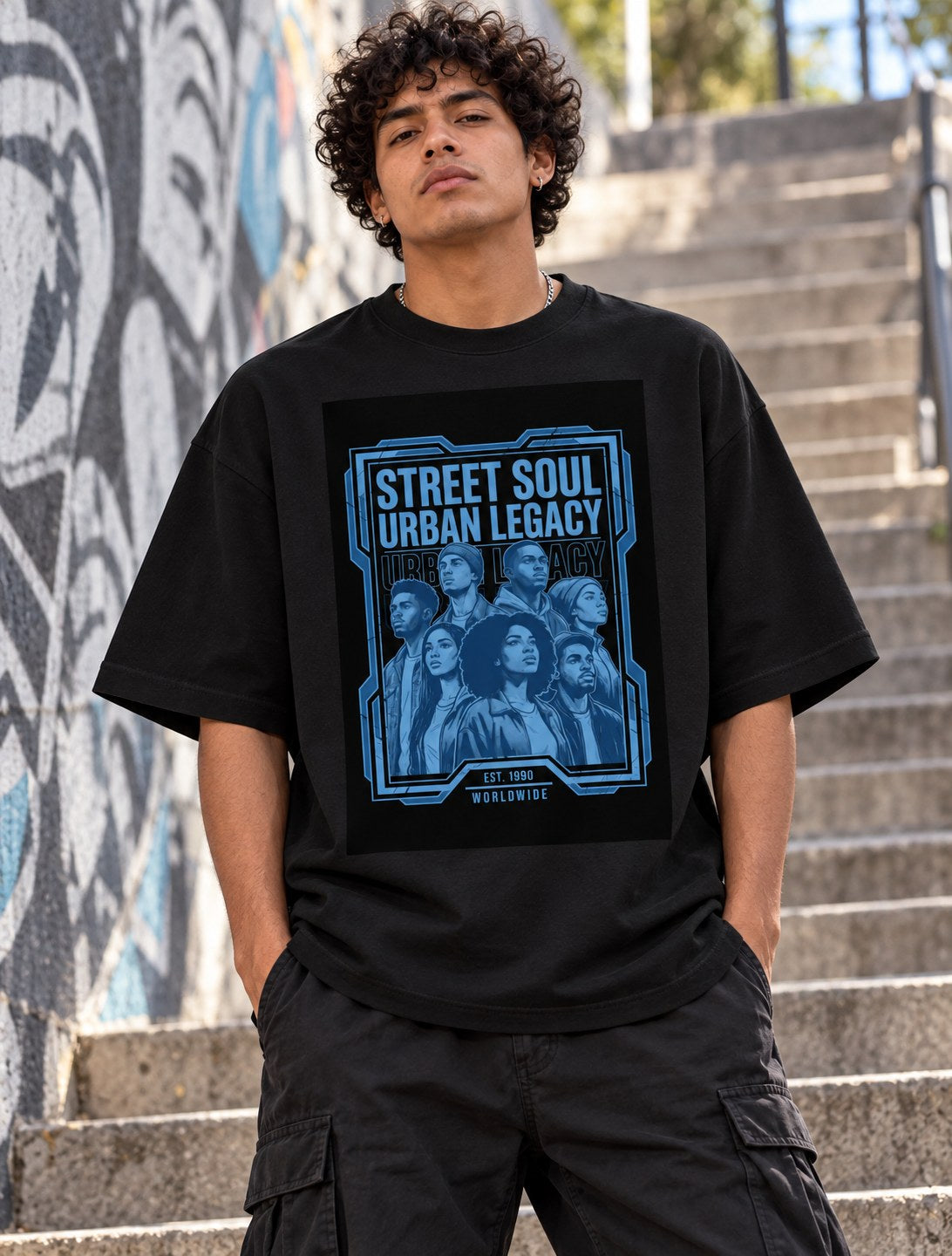 Polera Oversize Out of Darkness – foto con modelo (imagen referencial)