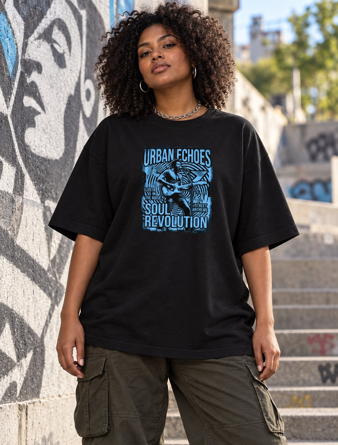 Polera Oversize Soul Revolution II – foto con modelo (imagen referencial)