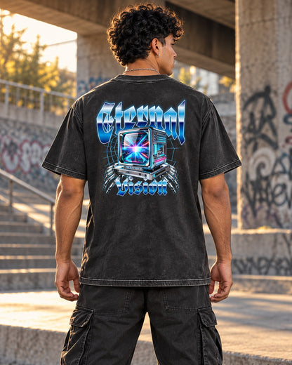 Polera Acid Wash Eternal Vision – foto con modelo (espalda) (imagen referencial)