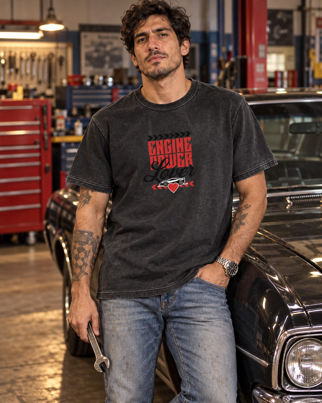 Polera Acid Engine Power – foto con modelo (imagen referencial)