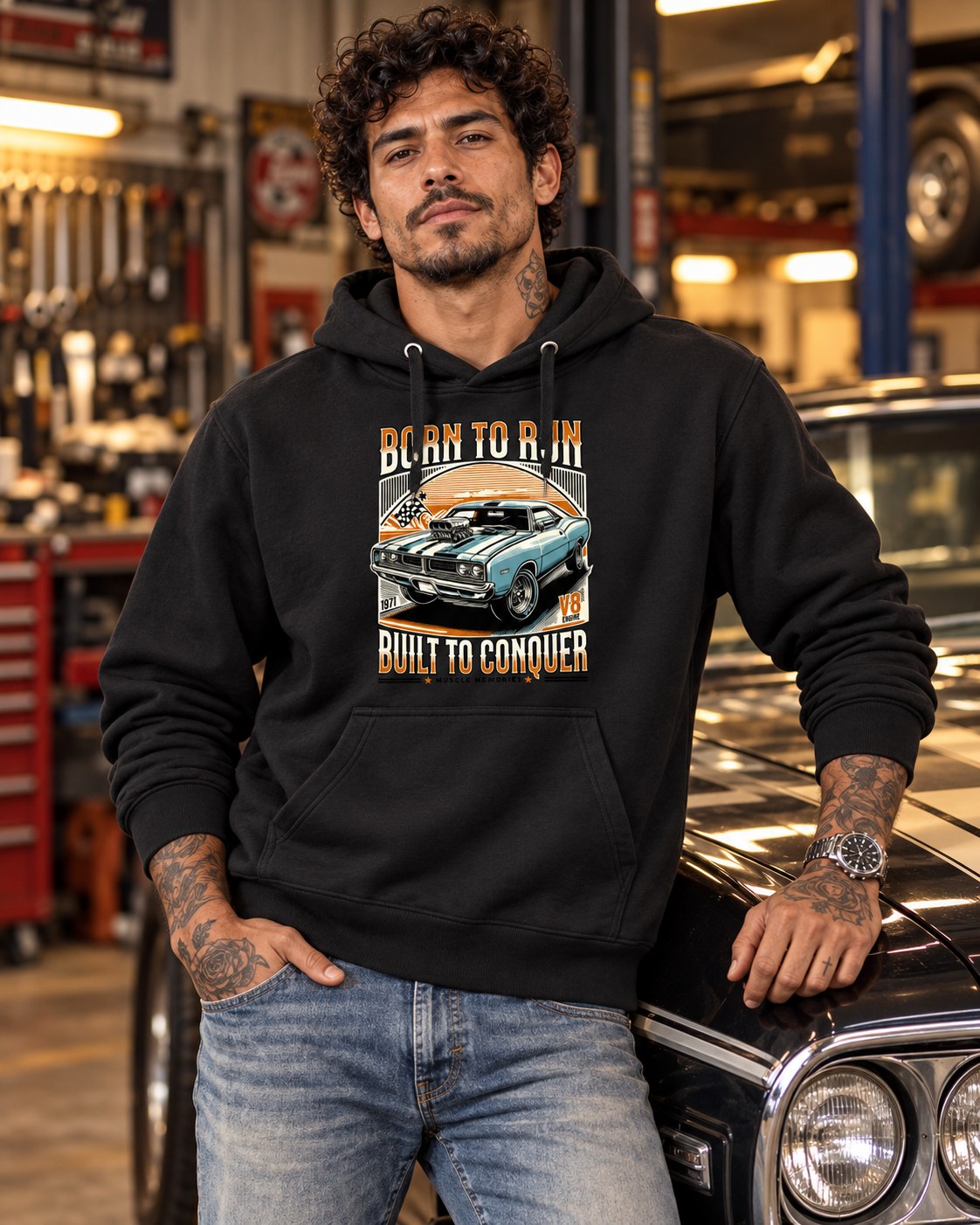 Polerón Born to Run – foto con modelo (imagen referencial)