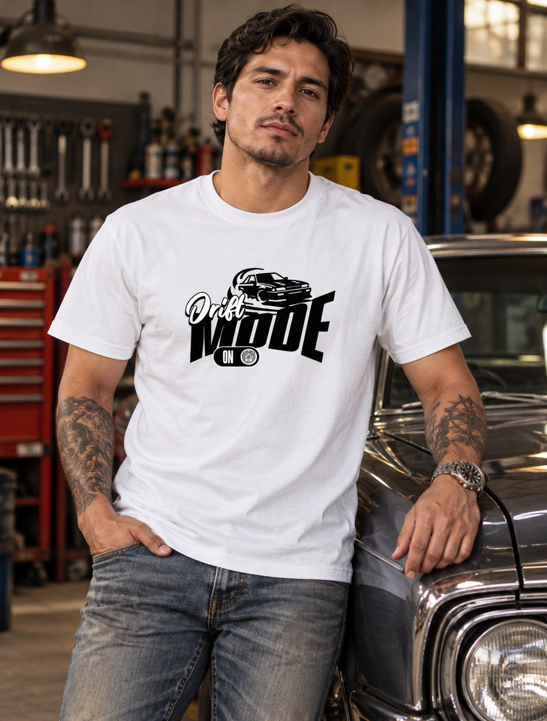 Polera Premium Drift Mode – foto con modelo (imagen referencial)