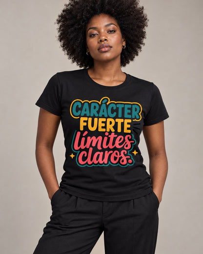 Polera Mujer Carácter Fuerte – foto con modelo (imagen referencial)